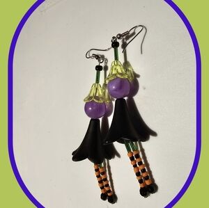 Handmade-Witchy Dangle Earrings, One of a Kind, NEW  Gift for Her or Him